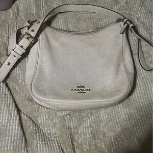 Coach Chalk Pebbled Leather Crossbody with Gold Hardware